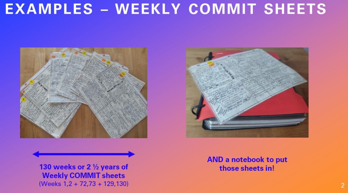 Tracking Transition – Weekly COMMIT Sheet – a better ‘Bullet Journal’ – Focus on the Most important